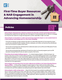 Download: First-Time Buyer Resources and NAR Engagement in Advancing Homeownership brochure Download: First-Time Buyer Resources and NAR Engagement in Advancing Homeownership brochure